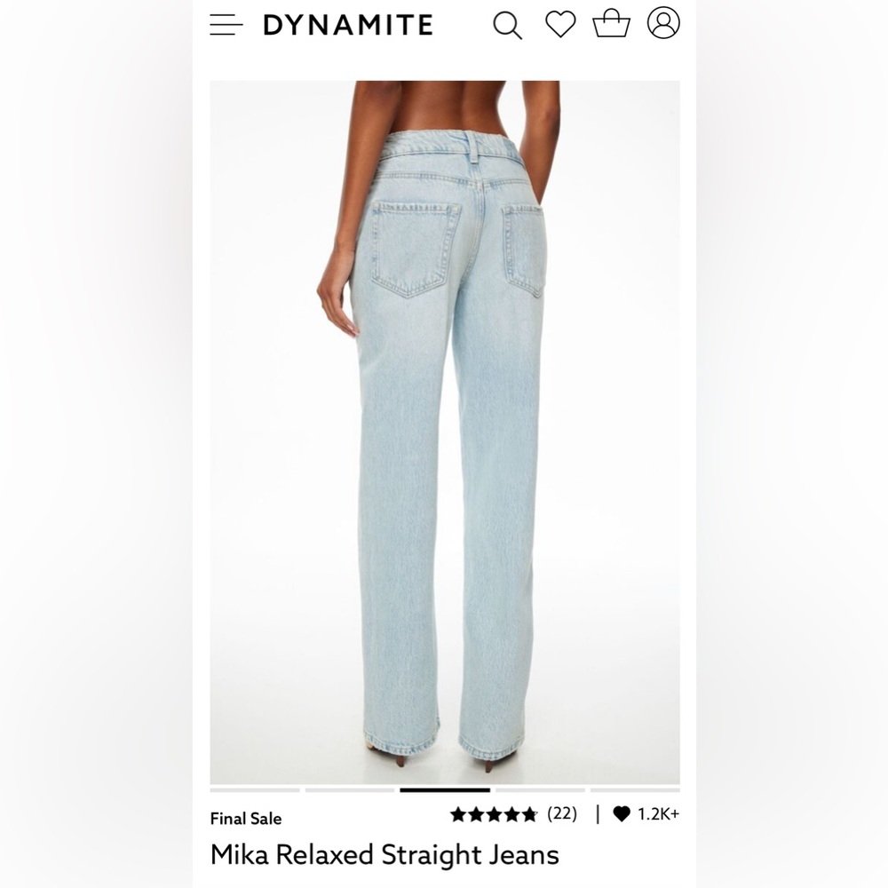 Dynamite Mika Relaxed Straight Jeans 25/0 NWT - Picture 5 of 7